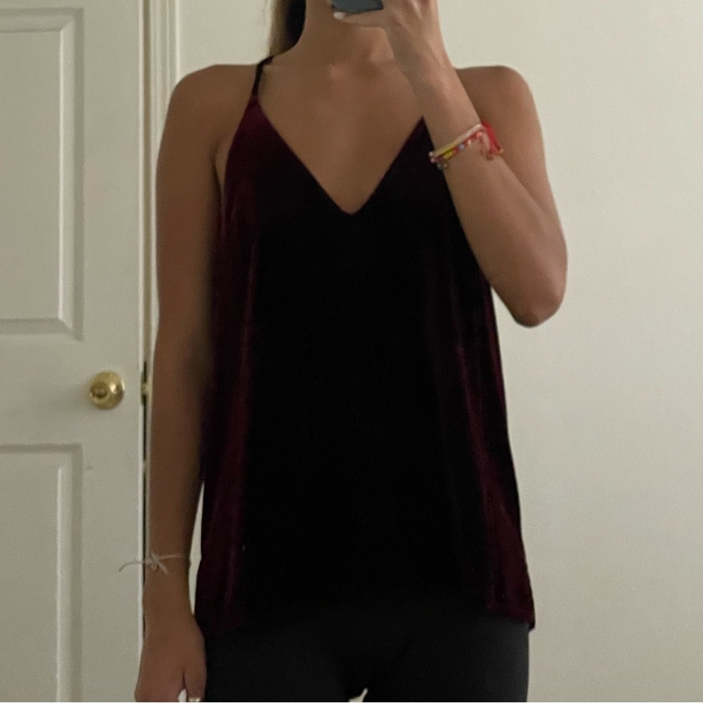 Abercrombie burgundy velvet tank